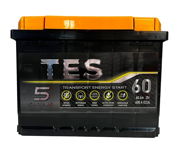 Аккумулятор автомобильный TES 60 Ач VLR (оп) обратная полярность